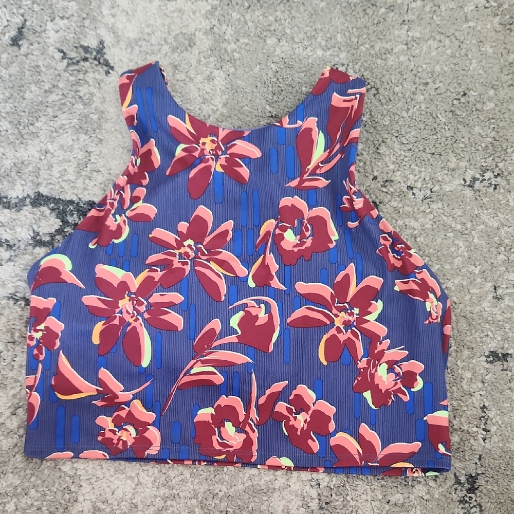 Athleta Floral Crop Sports Bra -Size Medium